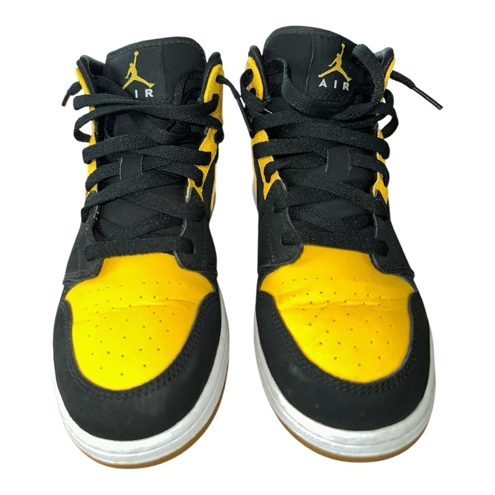 Jordan 1 Mid Little Kids Shoes Black/Varsity Maize-White size 6Y - Picture 8 of 9